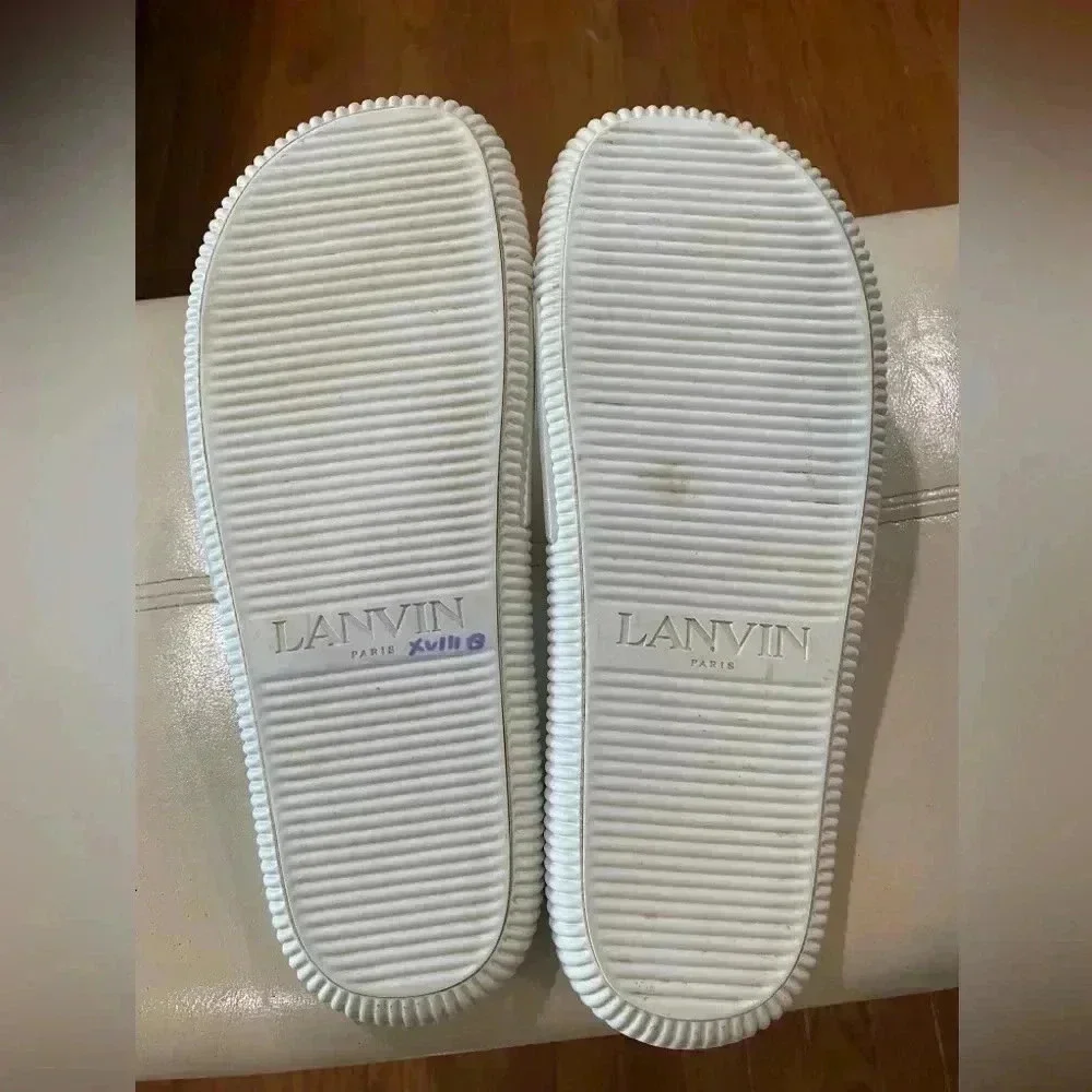 LANVIN Men’s Arpege Slide Logo Slip on Sandal flip flop Size 8.5 US / EU 42